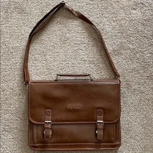 Brown Leather Faux Gucci Computer Bag